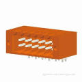 Orange Horizontal Double Pin Header with Nut, 300V Rated Voltage, 12A Rated Current